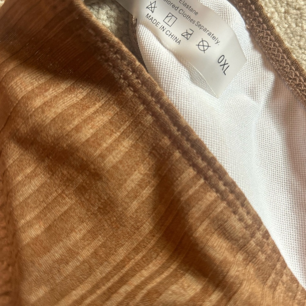 Brown Ribbed Bikini Bottom - Picture 2 of 3